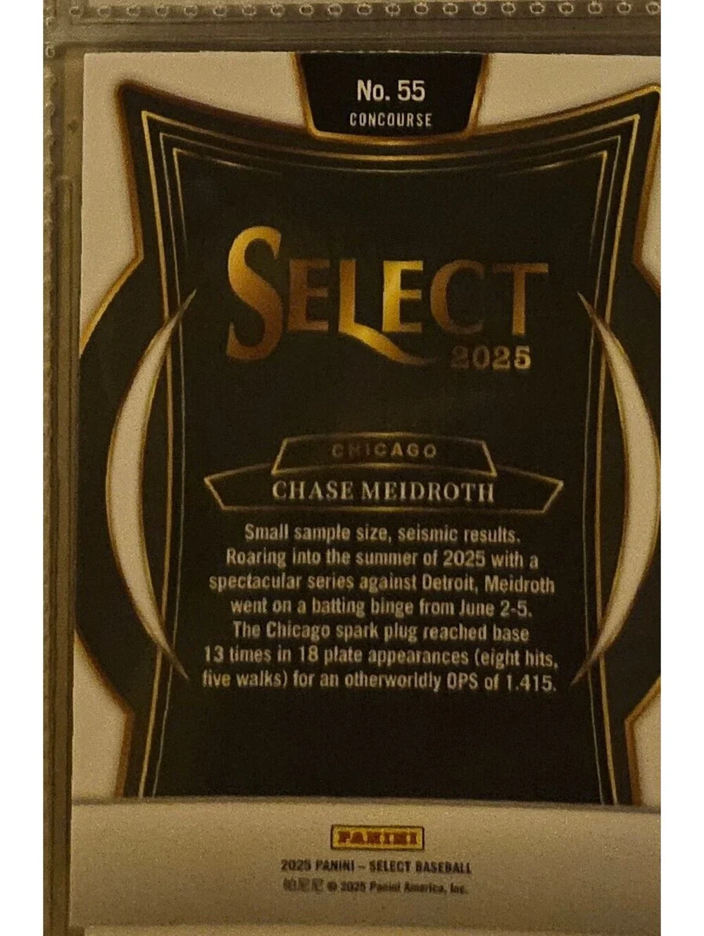 Chase Meidroth #55 [Rookie] 2025 Panini Select - Chicago White Sox